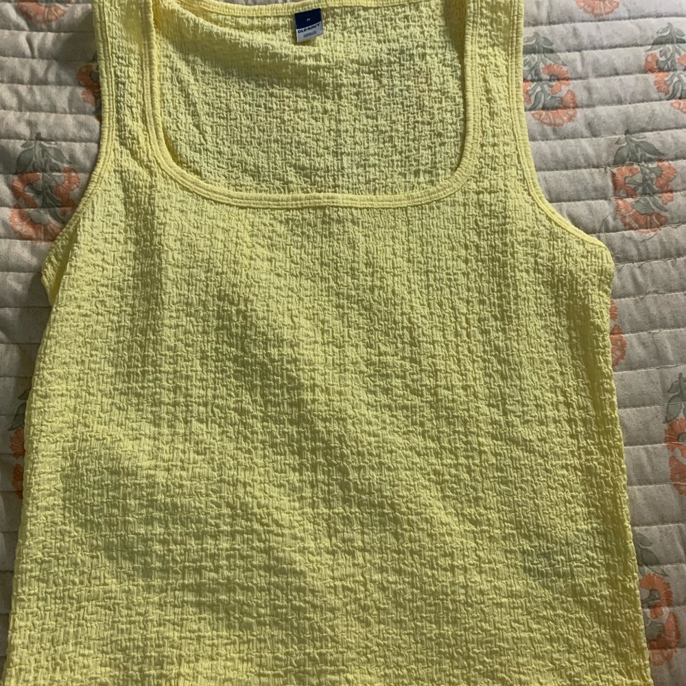Old Navy Yellow Smocked Tank Top